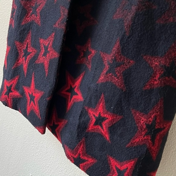 Tommy Hilfiger Norma Jacquard Blue Red Stars Wool Blend Long Coat Size 10 NWT - Picture 6 of 15
